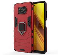 CHcase para Xiaomi Poco X3 NFC Funda, 360 Rotating Ring Grip Stand Holder Capa TPU + PC Shockproof Anti-rasguños teléfono Caso protección Cáscara Cover para Xiaomi Poco X3 NFC -Red