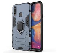 CHcase Samsung Galaxy A20s Funda, 2in1 Armadura Combinación A Prueba de Choques Escudo Cáscara Dura PC + TPU con Soporte Magnetic Car Mount Case Cover para Samsung Galaxy A20s -Black Plus Gray