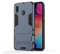CHcase Samsung Galaxy A30/ Samsung A20 Funda, 2in1 Combinación Heavy Duty Escudo Cáscara Dura PC + Suave TPU Silicona Case Cover con Soporte para Samsung Galaxy A30/ Samsung A20 -Black Plus Gray