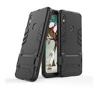 CHcase XiaoMi RedMi 6 Pro Funda, 2in1 Armadura Combinación A Prueba de Choques Heavy Duty Escudo Cáscara Dura PC + Suave TPU Silicona Rubber Case Cover con Soporte para XiaoMi RedMi 6 Pro -All Black
