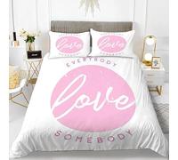 CHCHNXY Funda Nordica Cama 105 Amor Blanco Juego de Funda Edredon en Microfibra para Infantil,Suave 1 Funda Nordica 180x220cm+2 Fundas de Almohada 50x80cm,Fácil de Limpiar