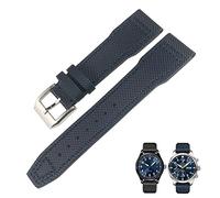 CHCWR 21 mm 20 mm Nylon Cernera Black Black Blue Green Watch Store Fit for IWC IW377714 Mark18 Pilot Stop Bands de cuero de pistola (color: Pon verde, tamaño: Silver Scoper de 21 mm)