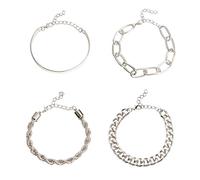 CHCWR Accesorios para niñas 4 PCS Pulseras de cadena ajustable Set para mujeres Joyas elegantes para adolescentes Pulseras cómodas para collar para collar