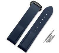CHCWR Adecuado para la banda de reloj de silicona de 22 mm de omega banda de 20 mm con correas de wristrubber de extremo curvo plegable (color: negro rojo negro, tamaño: 22 mm)