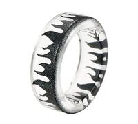 CHCWR Anillo de resina transparente de llama anillo de plástico de personalidad retro