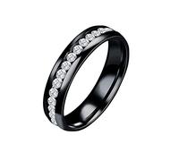 CHCWR Anillos para mujer, dos filas de anillos de diamantes completos, anillos universales para hombres y mujeres, regalos de aniversario, día de San Valentín, para niñas y mujeres