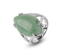 CHCWR Anillos para RLS, con incrustados en forma de oliva Gre Avturine Stone Op Knuckle Tail anillo Joyería de anillo de la junta para Wom Lady Rls Boda Valtine's Day Ft