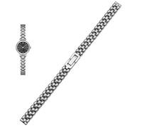 CHCWR Banda de reloj de acero inoxidable 6 mm de 8 mm 10 mm de plataforma de reemplazo de reemplazo dorado plateado para el tamaño de dial dama brazalete de moda (color: oro, tamaño: 10 mm)