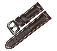 CHCWR Banda de reloj de cuero de vaca vintage 20 mm 22 mm 24 mm 26 mm Accesorios de relojes marrones compatibles con correa de reloj /22 mm/negro B