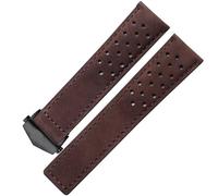 CHCWR Banda de reloj de cuero genuina para correa de reloj con hebilla plegable de 20 mm 22 mm de banda de vaca marrón negro gris (color: negro: negro, tamaño: 24 mm)