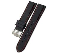 CHCWR Banda de reloj de goma 19 mm 21 mm 20 mm 22 mm 23.0 mm 24 mm Fit para una correa de reloj de silicona impermeable suave/amarillo negro/21 mm