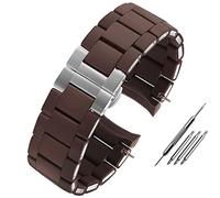 CHCWR Banda de reloj de goma de silicona para AR5890 AR5889 AR5858 AR5920 AR5868 AR8023 HOMBRE 23 mm Mujer 20 mm de acero en la banda de vigilancia de goma Pulsera