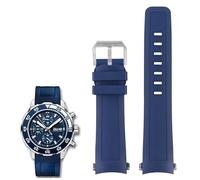 CHCWR Banda de reloj de goma Fluoro de liberación rápida para la serie IWC Aquatimer IW356802 IW376705 IW376710 Soft Silicone Watch Strap 22 mm (color: azul-no hebilla, tamaño: 22 mm)