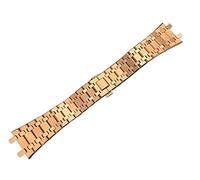 CHCWR Banda de reloj de plata de oro negro 21 mm 26 mm Mujeres Pulsera de banda de reloj de acero inoxidable para la correa de roble Royal Hebilla plegable