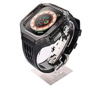 CHCWR Banda de reloj FluorUrubber y kit de modificación de estuche transparente transparente de lujo para la serie Ultra 8 49 mm, Silicone Watch Band Sport Band Mod Kit