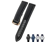 CHCWR Bandas de reloj de cuero de cuero de hebilla de cuero de hebilla de hebilla de láminas de nylon tejidas de 20 mm de 20 mm para omega AT150 Aqua Terra Seamaster Tissot