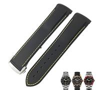 CHCWR Bandas de reloj rojo azul rojo de vigilancia de 22 mm 22 mm de goma de goma para el brazalete de tudor black bay para hombres