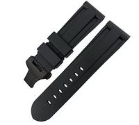 CHCWR Bandeo de goma Butterfly Banda de vigilancia de 24 mm 26 mm para luminor Silicona colorida Sport Sport Strap/Negro Negro 2/24 mm