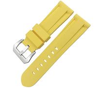 CHCWR Bandeo de goma Butterfly Banda de vigilancia de 24 mm 26 mm para luminor Silicona colorida Sport Sport Strap/Amarillo Plata 1/26 mm