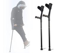 CHCWR Bastones de antebrazo Ajustables para Adultos, muletas de Aluminio Plegables Negros, Ancianos livianos y cómodos, Viajes y Trabajo Use el Doble de la Comodidad