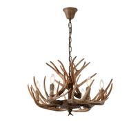 CHCWR Candelera de asta de Ciervos, 6-8 Cabezas Lámpara de Ciervo de decoración de Interiores Rústico Material de Resina, Bombillas LED, decoración Interior rústica, iluminación del hogar Que Incluye