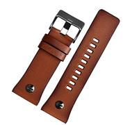 CHCWR Correa de reloj de piel auténtica para correa de reloj diésel DZ4476/4482 DZ7408 7406 4318, correa de 22, 24, 26, 28 mm, tamaño grande, para hombre, 28mm