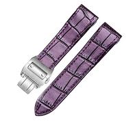 CHCWR Exquisita correa de reloj de cuero genuina para un diseño elegante de 23 mm de diseño de 23 mm (color: púrpura sin hebilla, tamaño: 20 mm)