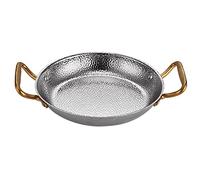 CHCWR Hermanino de 6 tamaños Garena de paella con martillo sábana de sartén con martillo spanish spanish con mango dual para casas o restaurantes/plata/28 cm