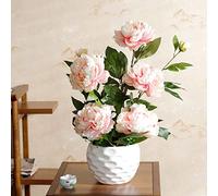 CHCWR Juego de Flores de peonía Artificial Bouquet de Flores de Seda Falsa para la Sala de Estar de la Sala de Estar Decoración de la Fiesta de Bodas Florales para la Mesa de la casa Decoración del