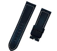CHCWR Luxury Brand Watchband Retro Retro 22 mm 24 mm Vintage de ternero Horse Nubuck Leather For Panerai Strap Watch Band Hebilla (color: verde, tamaño: hebilla de 24 mm-negro)