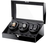 CHCWR Mechero mecánico Shaker Automatic Watch Sporther Box Box Reloj de Piano Negro Top de Cuero Motor Tranquilo (6+7 Blanco)