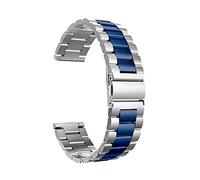 CHCWR Mira la banda de reloj de acero inoxidable de reloj Strap Banda tradicional e inteligente de vigilancia de 20 mm de 22 mm Metal de pulsera de metal /22 mm/plateado Negro