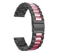 CHCWR Mira la banda de reloj de acero inoxidable de reloj Strap Banda tradicional e inteligente de vigilancia de 20 mm de 22 mm Metal de pulsera de metal /22 mm/plateado Negro