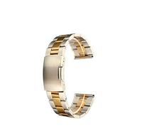 CHCWR Mira la correa de acero inoxidable dorado en enlace sólido reloj para la correa de la banda de reloj extremo recto 18/20/22/24 mm brazalete