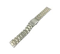 CHCWR Mira la correa de metal de metal de acero inoxidable banda de correa de la correa de la banda de muñeca de muñeca plana de muñeca plateada, plata, 12 14 16 18 20 22 mm