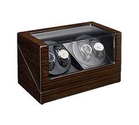 CHCWR Mirar Winder Ward Winder Box 4 para Relojes automáticos Piano Acabado Motor Tranquilo 4 Modo de rotación Configuración de Reloj Lady Man Relojes, D Veninadora con Potencia