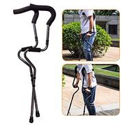 CHCWR Muletas 1 par de Axilas Plegables, Aluminio en Forma de S Ajustable ergonómicamente, para niños, jóvenes, Adultos, Negro