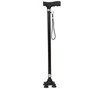 CHCWR Muletas Ajustables para Hombres y Mujeres, luz y ayudas para Caminar de Cuatro Patas para Ancianos, Ancianos y discapacitados/Negro (Negro)