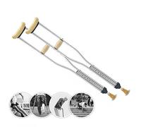CHCWR Muletas de axila para Adultos (2), muletas para Caminar Ajustables para Personas Mayores, Aniversario de aleación de Aluminio liviano, Gris (tamaño: 132-152 cm) Aniversario