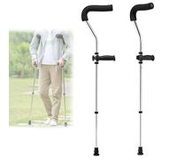 CHCWR Muletas de axila para muletas de Aluminio médico para Adultos, muletas para Caminar con Almohadillas y manijas de axila, muletas Ajustables para Hombres y Mujeres duplican la Comodidad