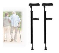 CHCWR Muletas de la axila para Adultos, muletas para Caminar Ajustables con cómodas Almohadillas de axila, manijas ergonómicas, Bastones para Caminar para Personas Mayores (Color: Negro, tamaño: 1