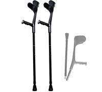 CHCWR Muletas para el antebrazo para Adultos, muletas Plegables, Negro Plateado, Palo para Caminar Ajustable, Mango ergonómico/Negro/1 par (Plateado 1 Pieza)