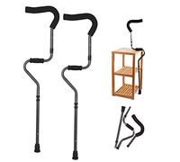 CHCWR Muletas Plegables para Adultos para Viajar, muletas ergonómicas de Axilas, muletas de Aluminio liviantes Ajustables (1 par) Aniversario