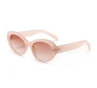 CHCWR Nuevo 2025 Gafas de Sol de Remaches ovales pequeños para Mujeres Lentes de Sol de gradiente Verde Vintage Sombras Femeninas