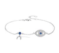CHCWR Nuevo 2026 Link Link de Encanto Azul de la Suerte turca para Mujeres 925 Pulsera Vintage de Plata esterlina Joyería de decoración Fina de Lujo con ustedes Accesorios de Moda
