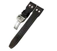 CHCWR Para IWC Big Pilot Watch Top Gun Spitfire le Petit Prince Banchkin Strap 20 mm 21 mm 22 mm Banda de reloj de cuero genuino (color: blanco blanco suave, tamaño: 21 mm)