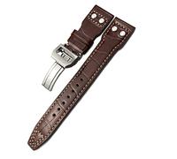CHCWR Para IWC Big Pilot Watch Top Gun Spitfire le Petit Prince Banchkin Strap 20 mm 21 mm 22 mm Banda de reloj de cuero genuino (color: blanco blanco suave, tamaño: 21 mm)
