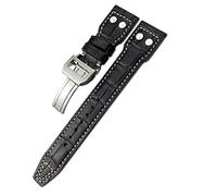 CHCWR Para IWC Big Pilot Watch Top Gun Spitfire le Petit Prince Banchkin Strap 20 mm 21 mm 22 mm Banda de reloj de cuero genuino (color: blanco blanco suave, tamaño: 21 mm)