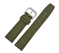CHCWR Para IWC Pilot Spitfire Timezone Topgu corre de cinturones negros verdes Corturas de pulsera 20 mm 21 mm 22 mm Bandilla de reloj de tela de lona de nylon (color: plegado verde, tamaño: 21 mm)