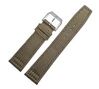 CHCWR Para IWC Pilot Spitfire Timezone Topgu corre de cinturones negros verdes Corturas de pulsera 20 mm 21 mm 22 mm Bandilla de reloj de tela de lona de nylon (color: plegado verde, tamaño: 21 mm)